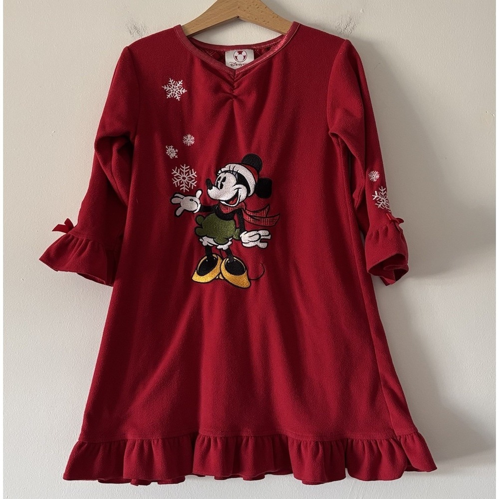 Vintage Disney Store Nightgown Pajama Dress Minnie‎ Mouse Christmas GIRL XS Y2K - Picture 1 of 13